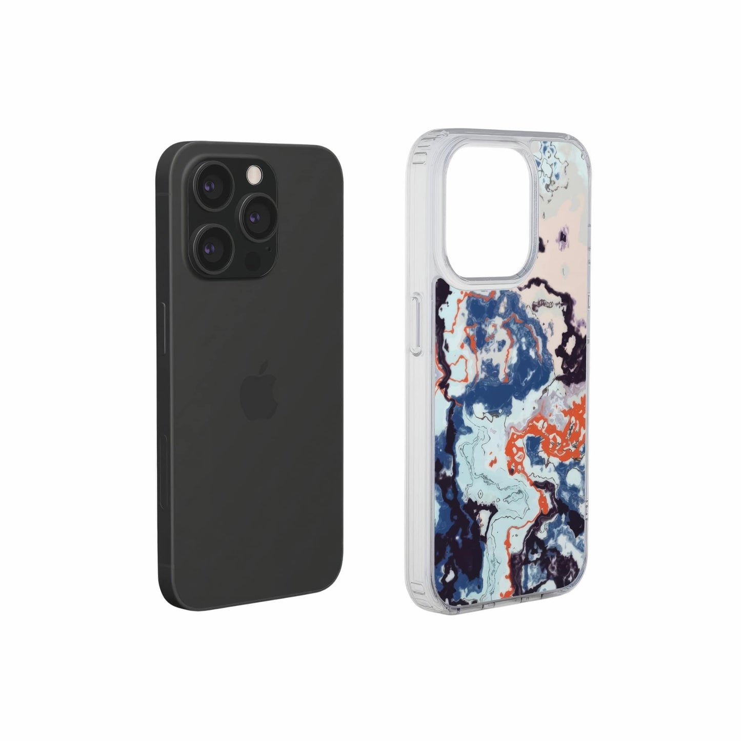 Blue Marble Veins Clear Phone Case