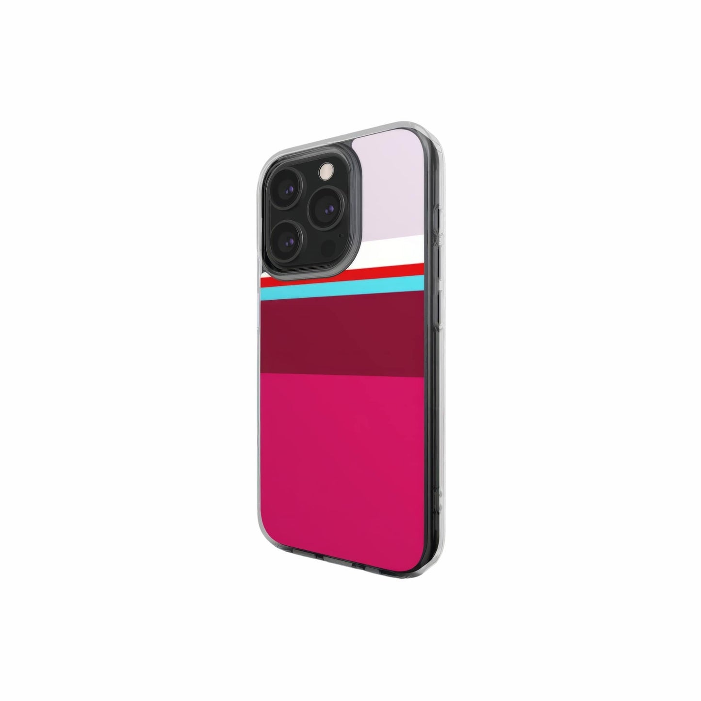 Color Blocks Fuchsia Clear Phone Case