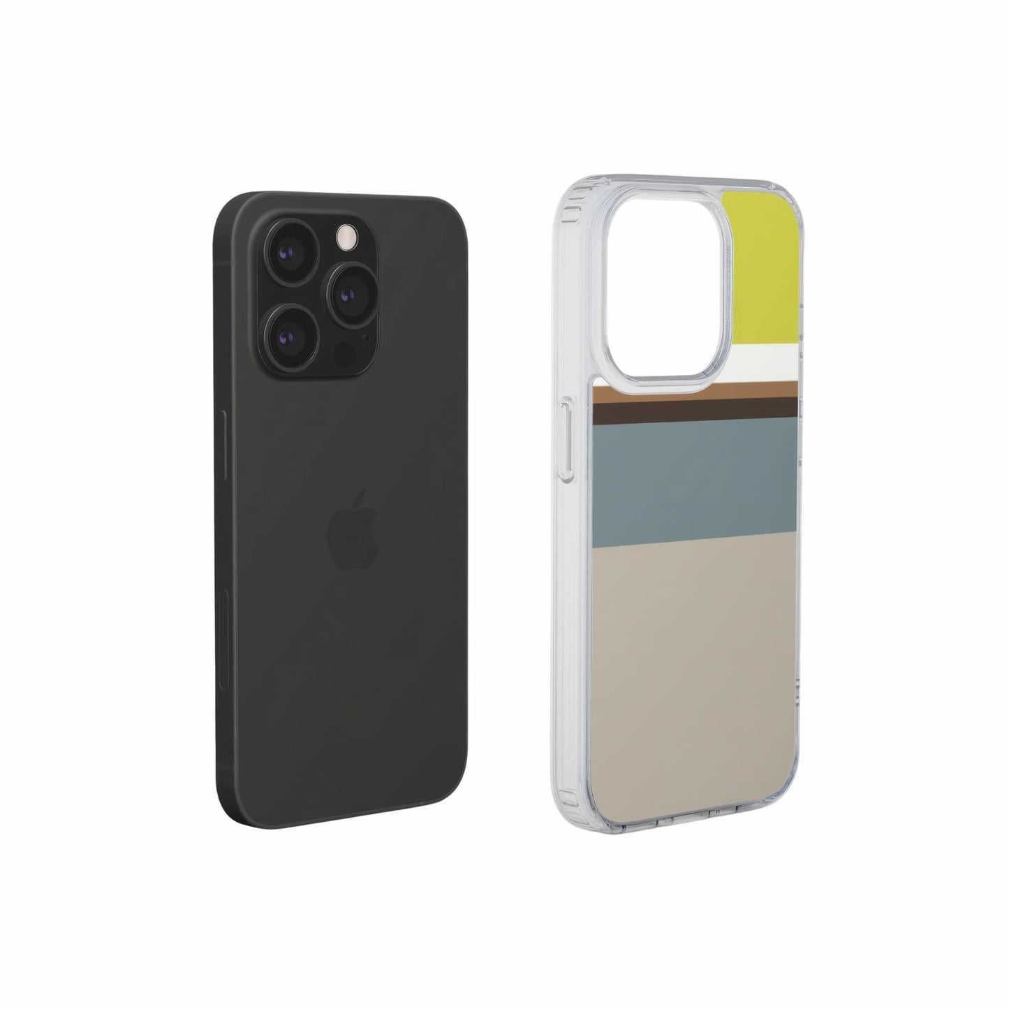 Color Blocks Gray Clear Phone Case