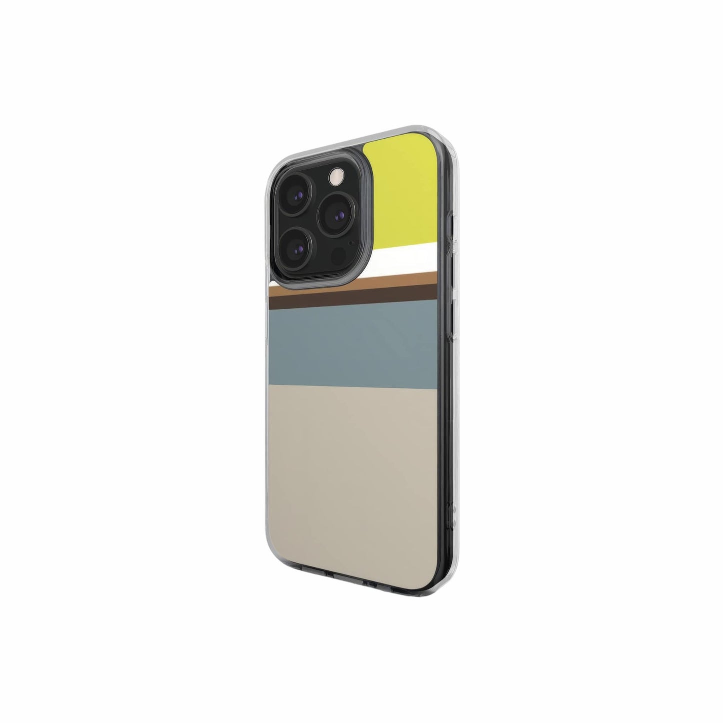 Color Blocks Gray Clear Phone Case