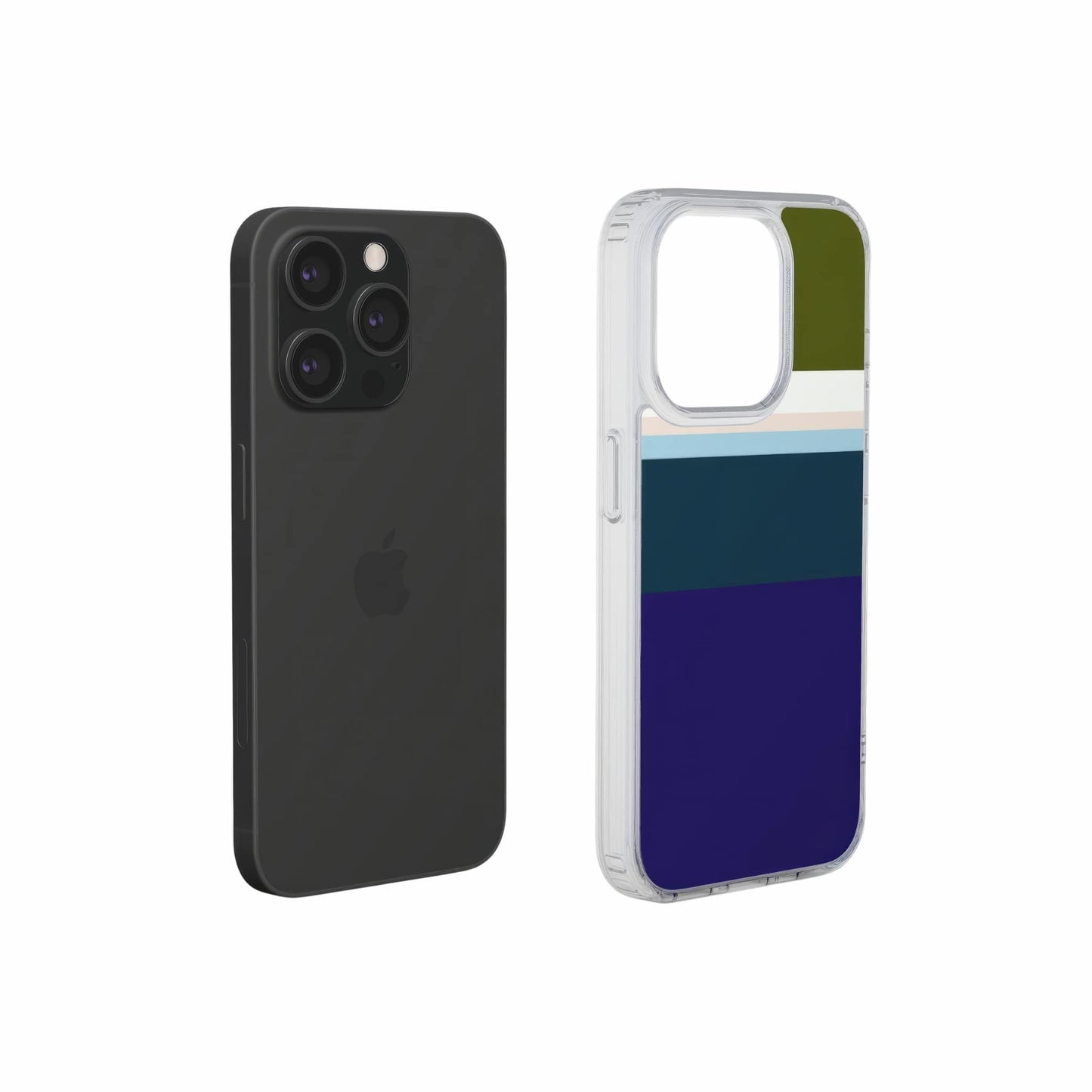 Color Blocks Navy Clear Phone Case
