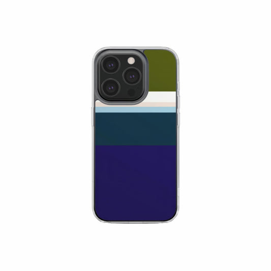 Color Blocks Navy Clear Phone Case