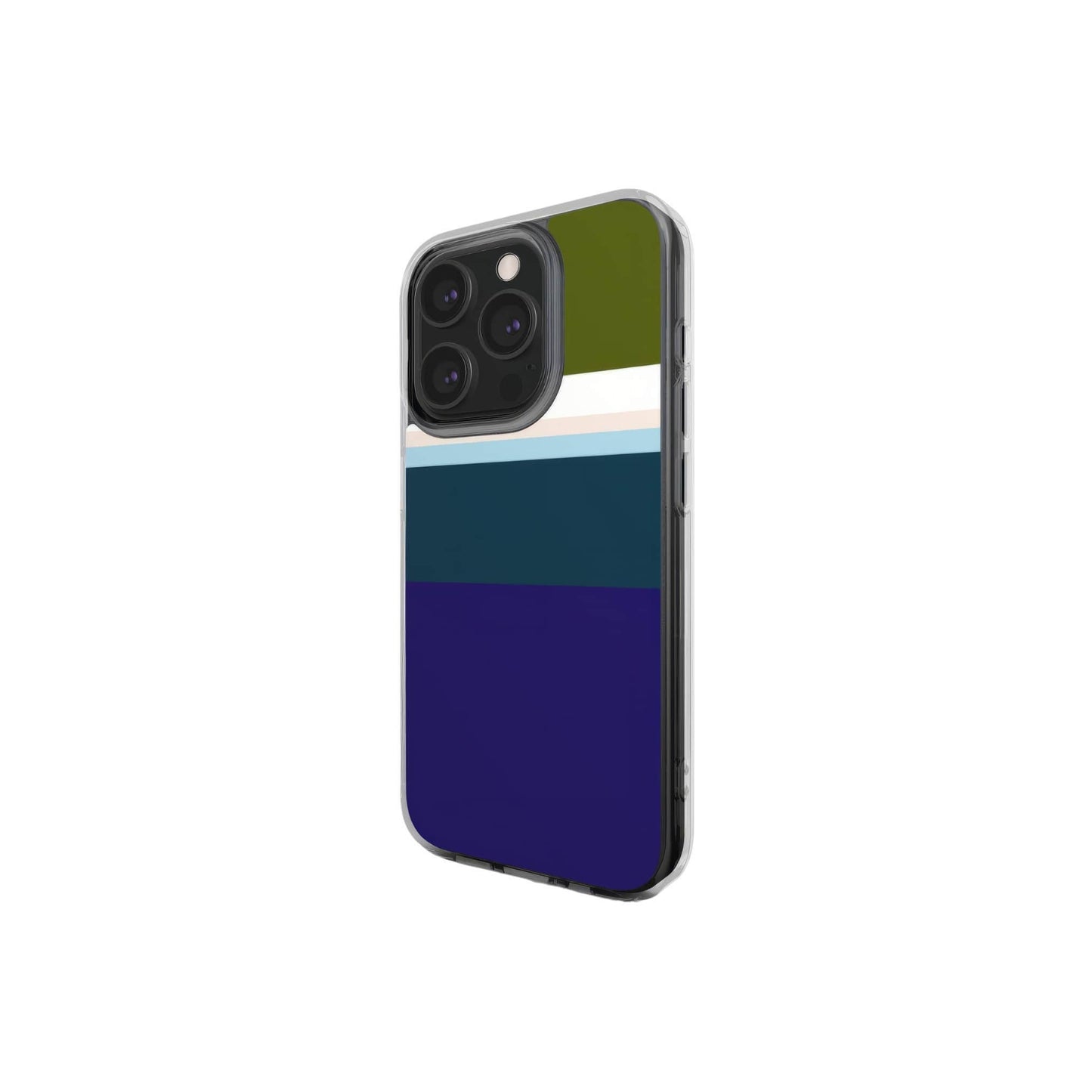 Color Blocks Navy Clear Phone Case