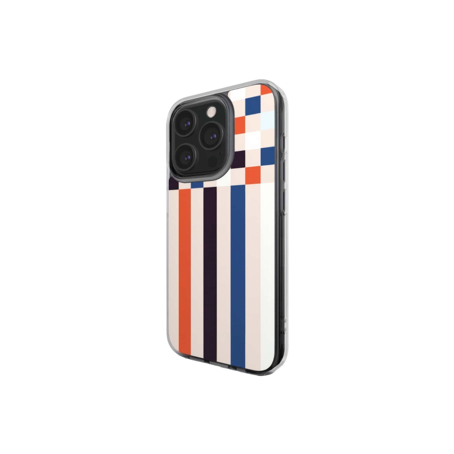 Pixel Grid Blue Clear Phone Case