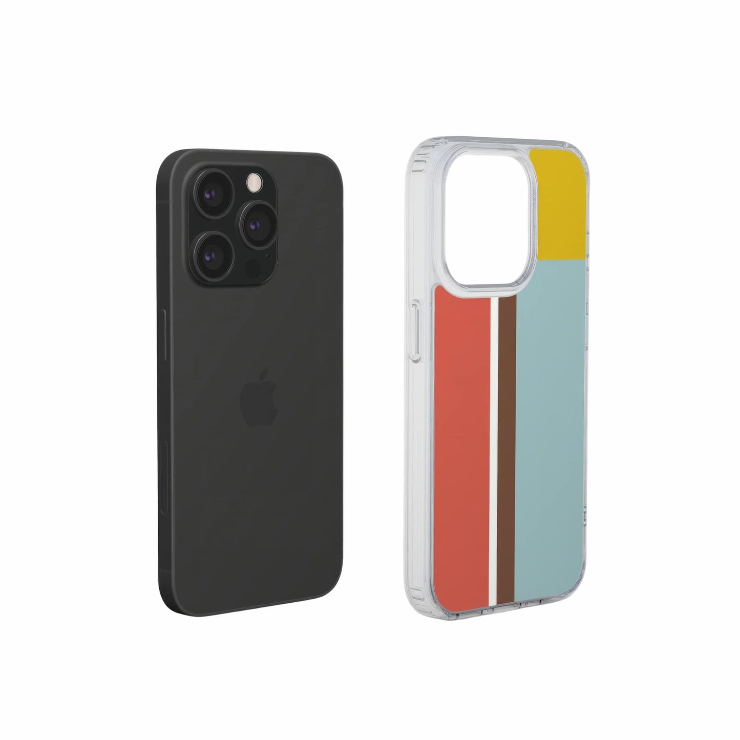 Retro Stripes Red Clear Phone Case