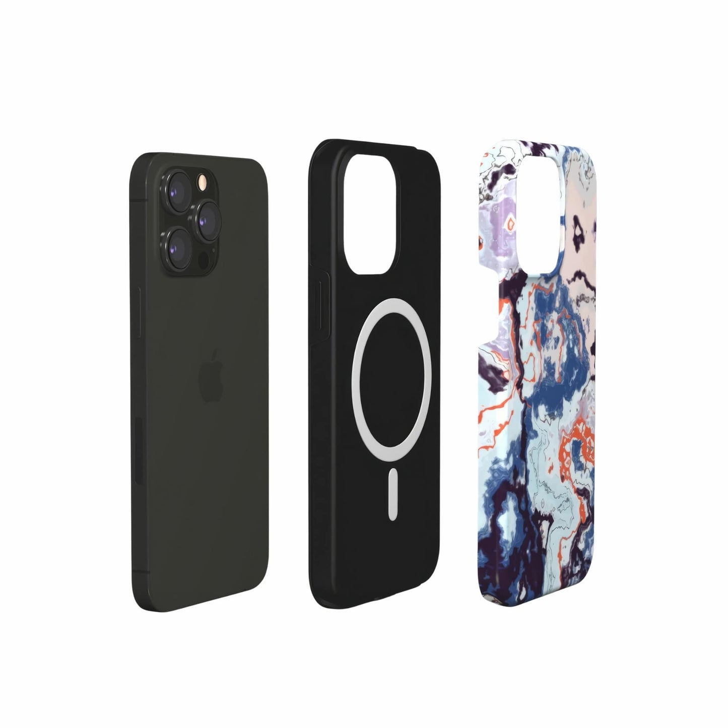 Blue Marble Veins MagSafe Tough Phone Case
