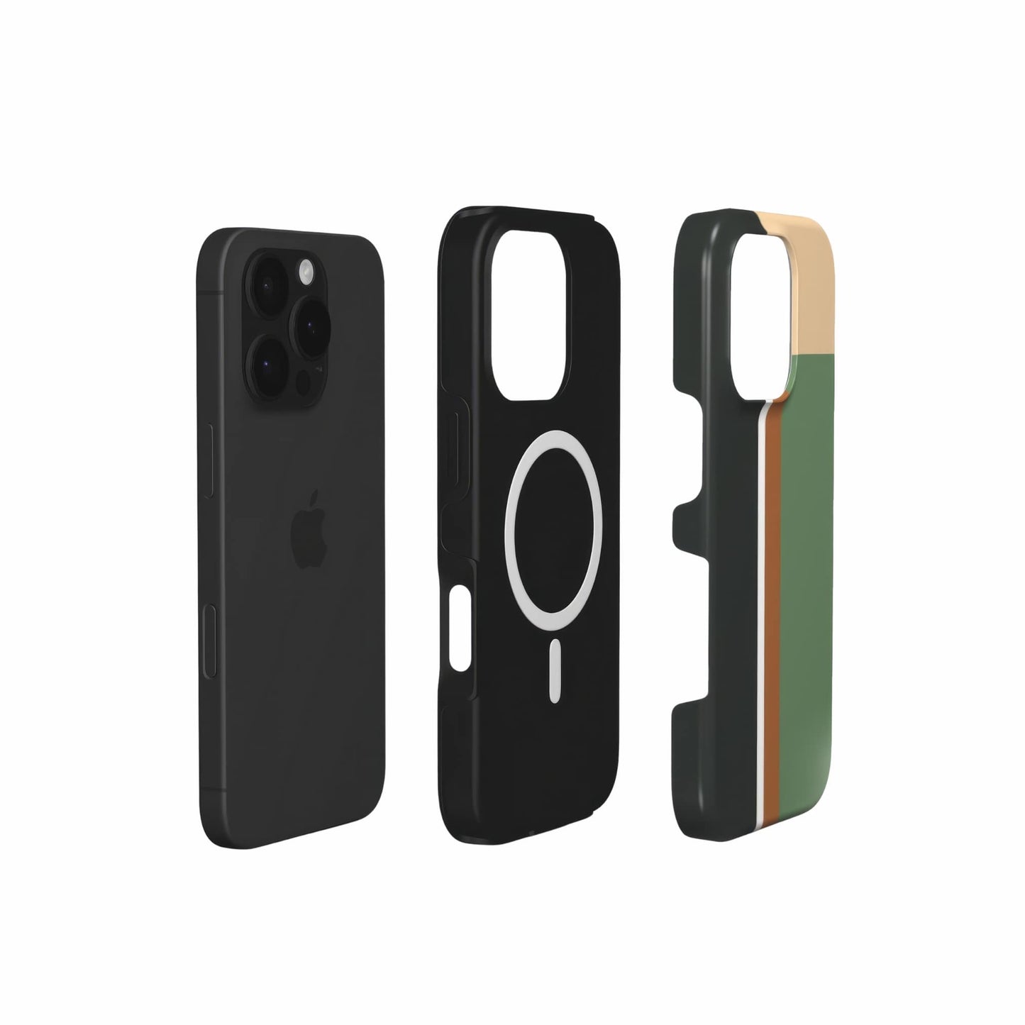 Retro Stripes Khaki MagSafe Tough Phone Case