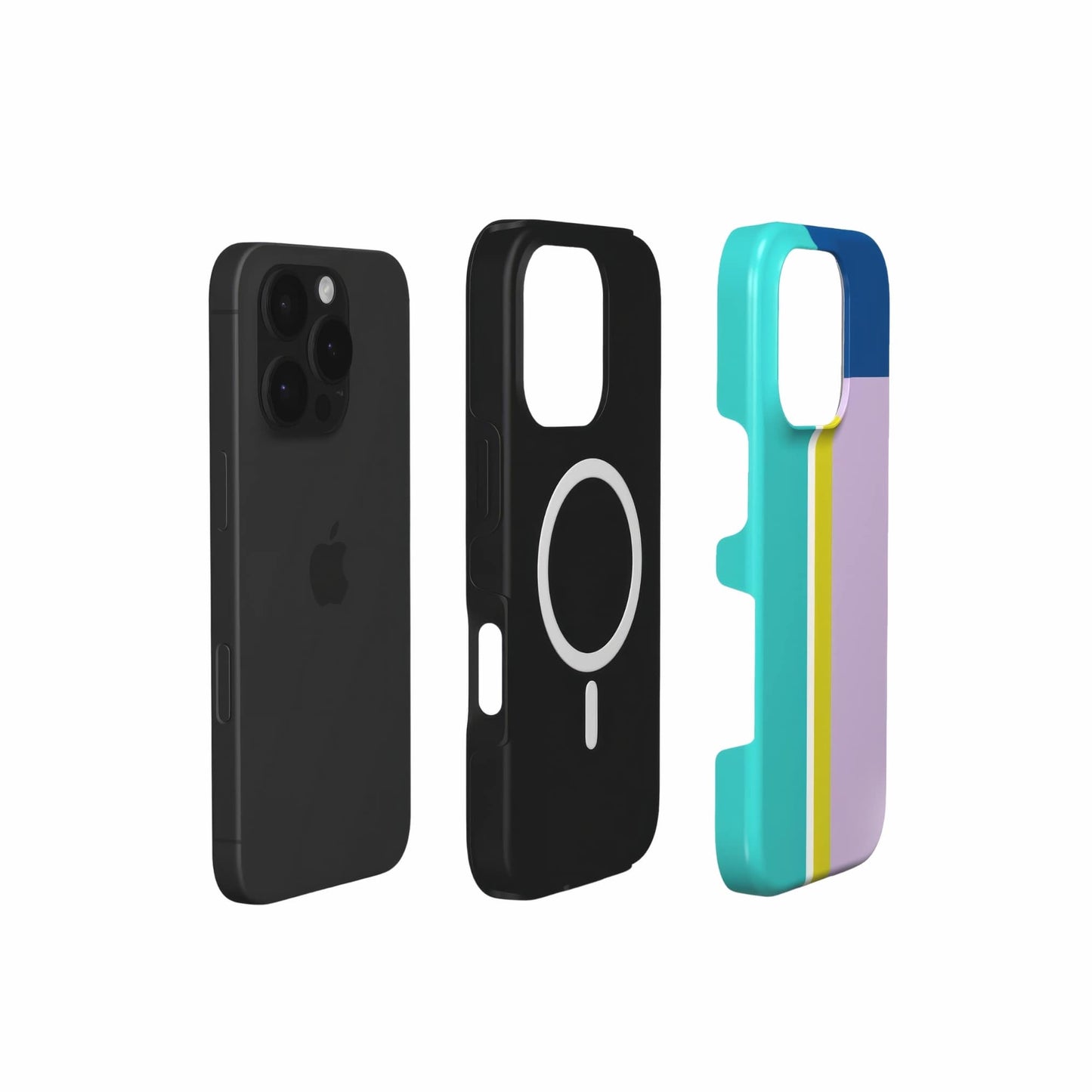Retro Stripes Teal MagSafe Tough Phone Case